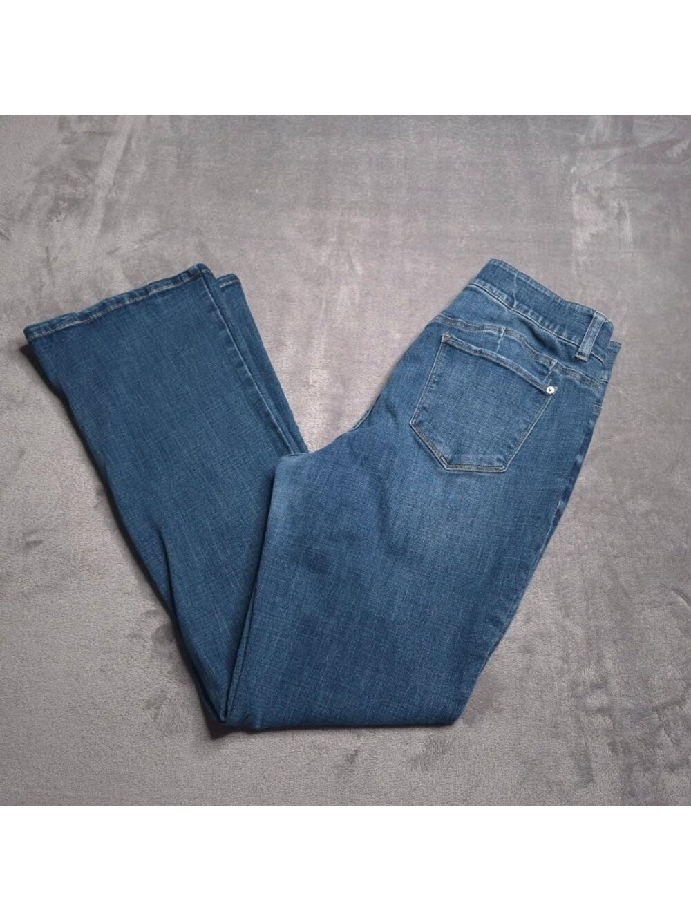 NY & C Curvy Sculpting Bootcut Jeans 14 High Rise Medium Wash Stretch